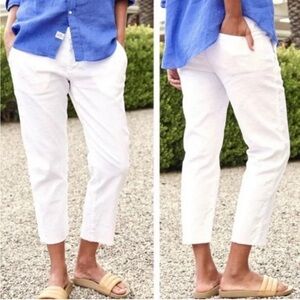Frank & Eileen White Cropped Ankle Pants